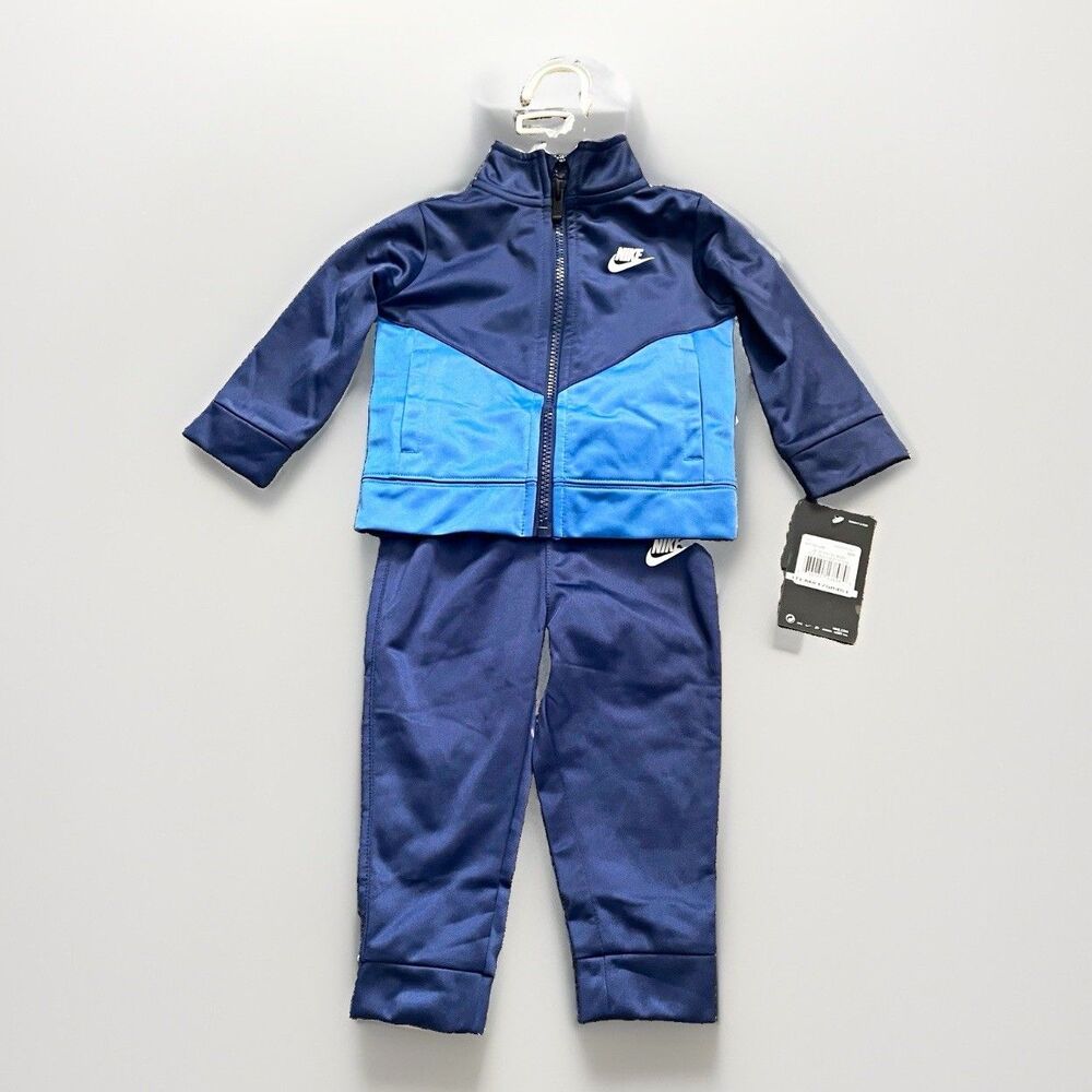 Nike 12M Baby Toddler 2pc Jacket & Jogger Pants Set Midnight Navy Colorblock